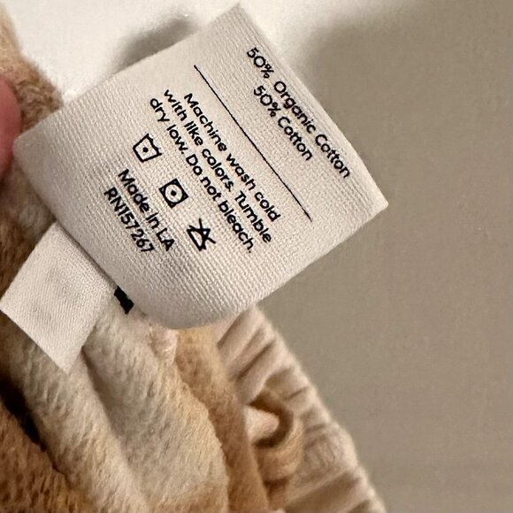 NWT MATE the Label Organic Brown/Cream Tie Dye Fleece Relaxed Pocket Sweatpants - Picture 4 of 6